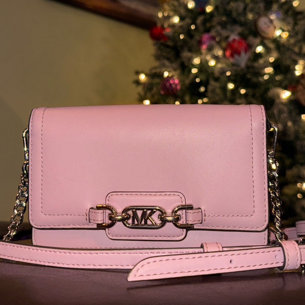 Michael Kors Heather Royal Pink Leather Crossbody Wallet Bag Sold Out Rare EUC!